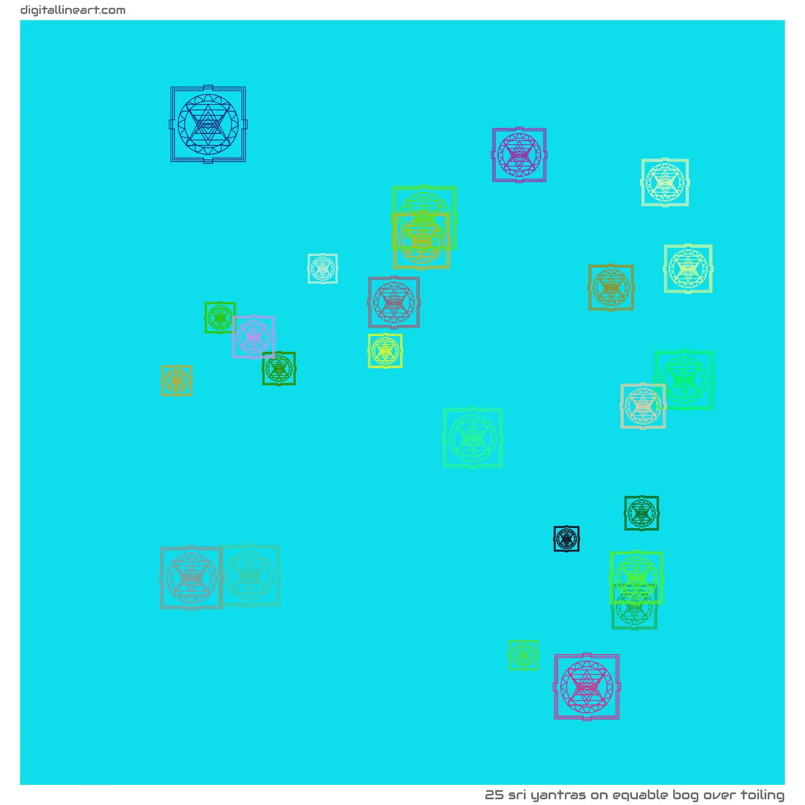 Equable Bog over Toiling — 25 Sri yantras
