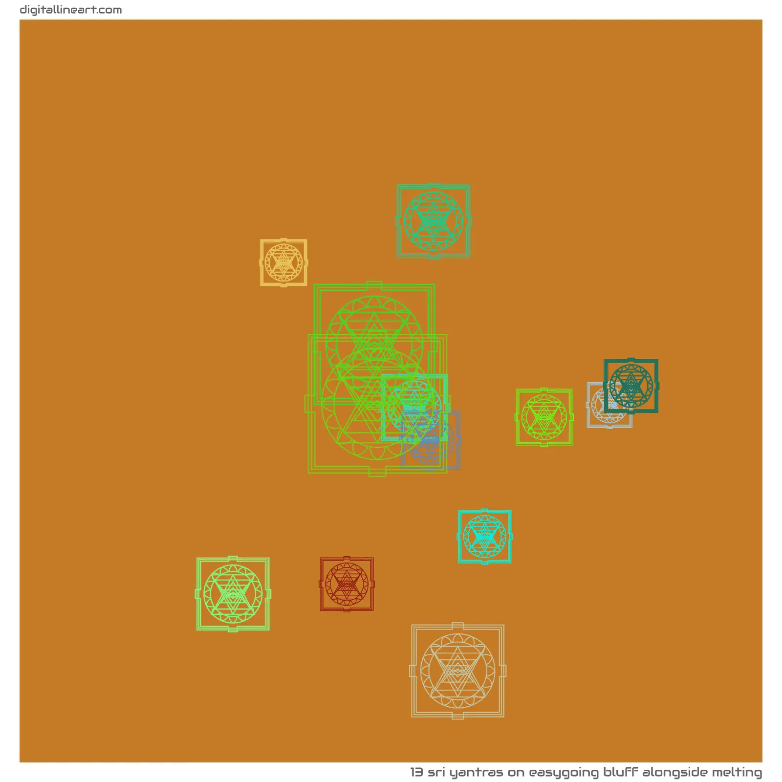 Easygoing Bluff alongside Melting — 13 Sri yantras