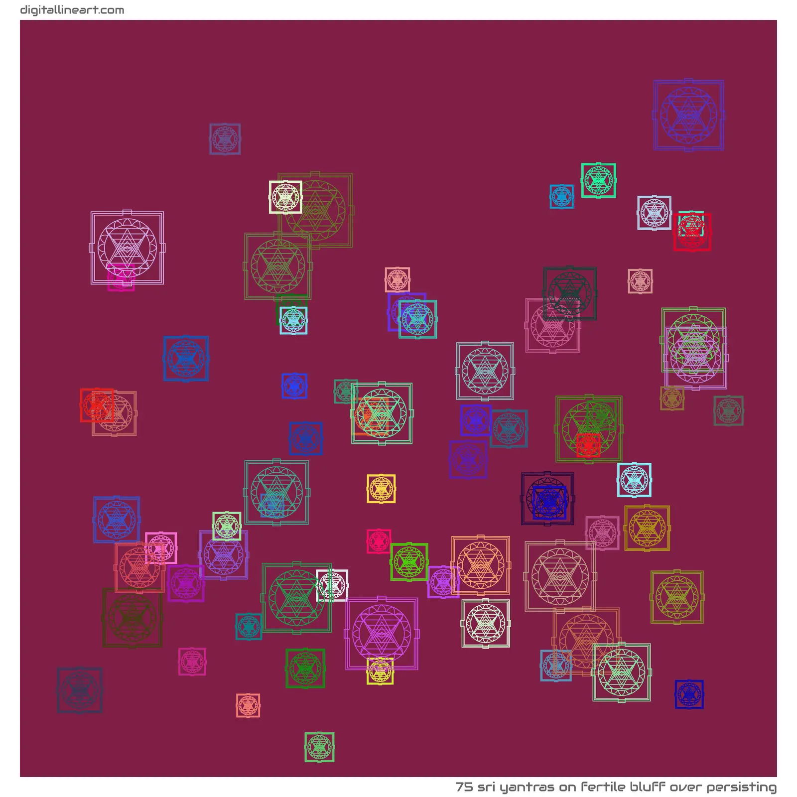 Fertile Bluff over Persisting — 75 Sri yantras