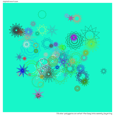 What the Bog into Seemly Layering — 73 star polygons