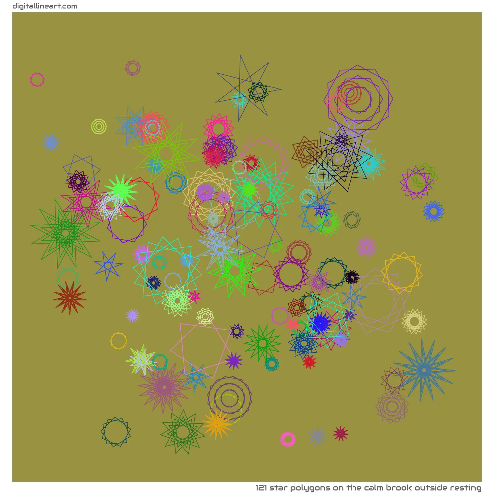 The Calm Brook outside Resting — 121 star polygons