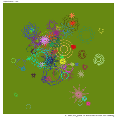The Atoll of Natural Setting — 61 star polygons