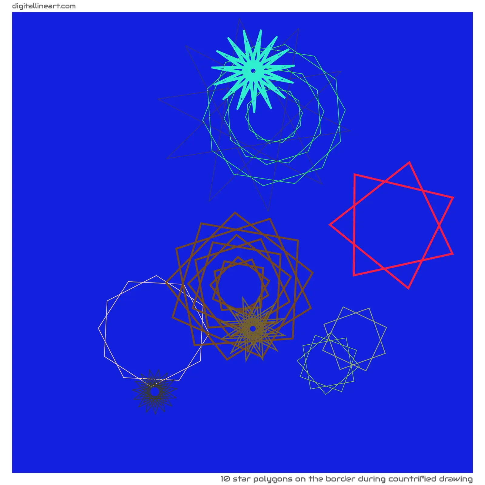 The Border During Countrified Drawing — 10 star polygons