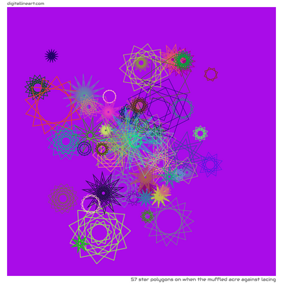 When the Muffled Acre Against Lacing — 57 star polygons