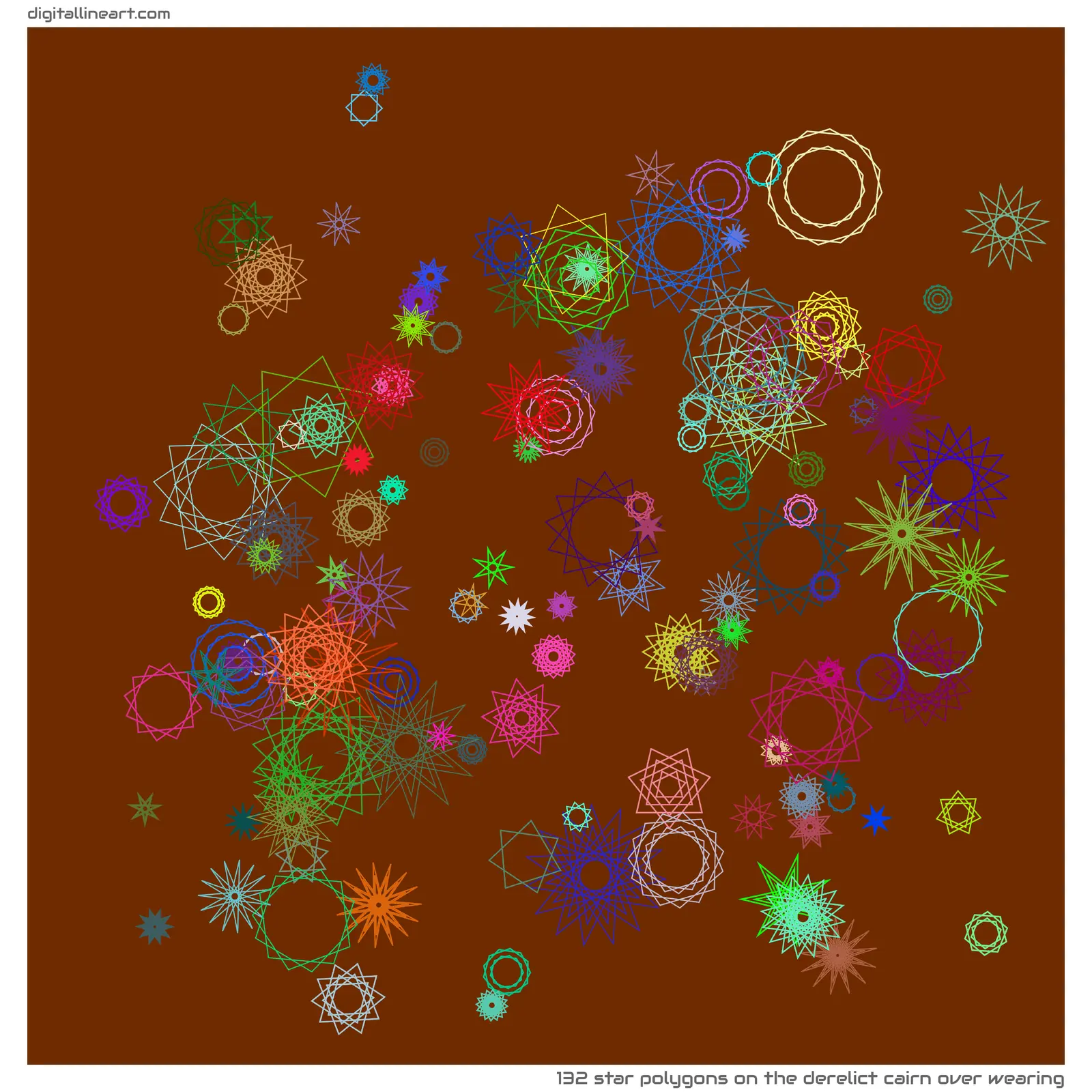 The Derelict Cairn over Wearing — 132 star polygons