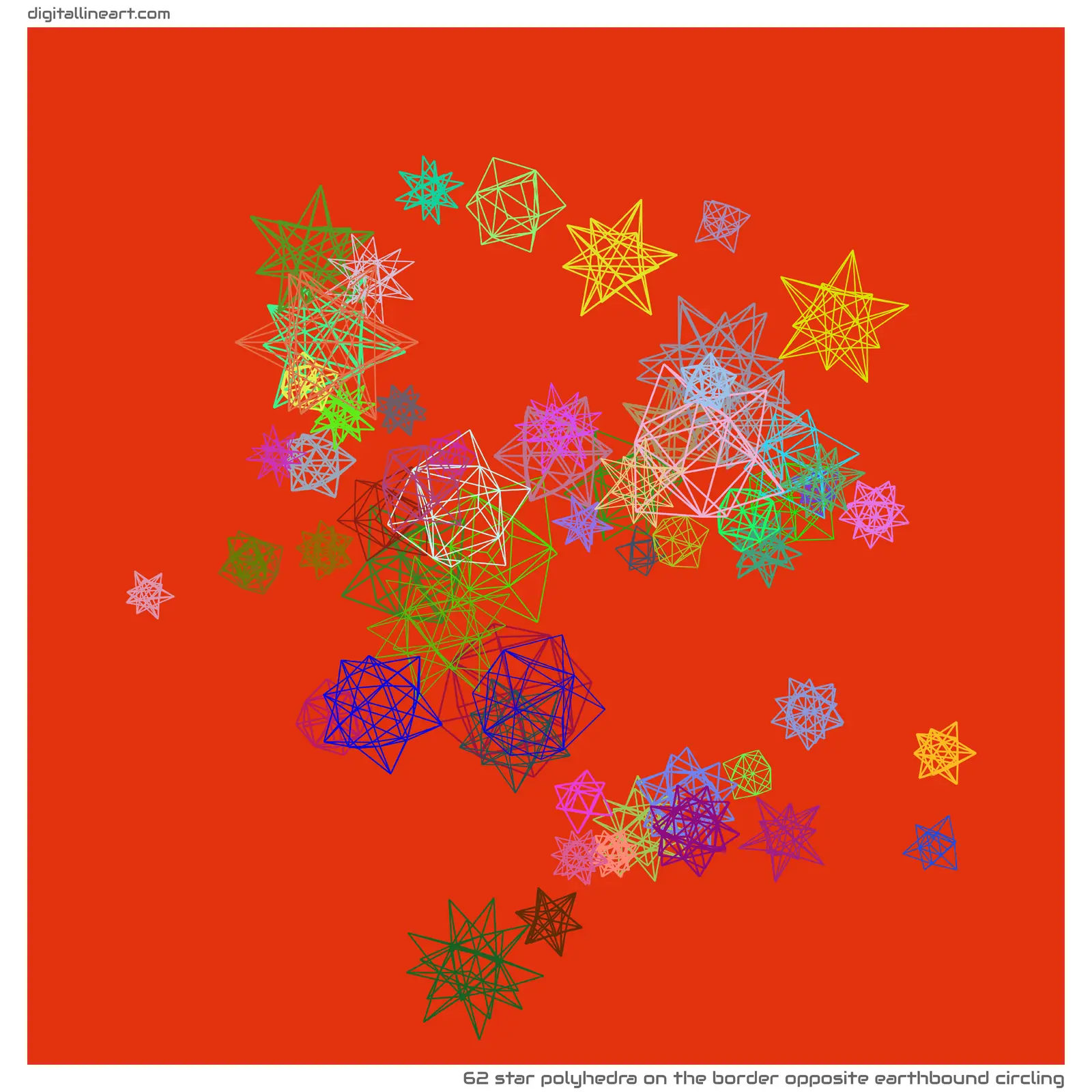 The Border opposite Earthbound Circling — Star Polyhedra, 62 elements