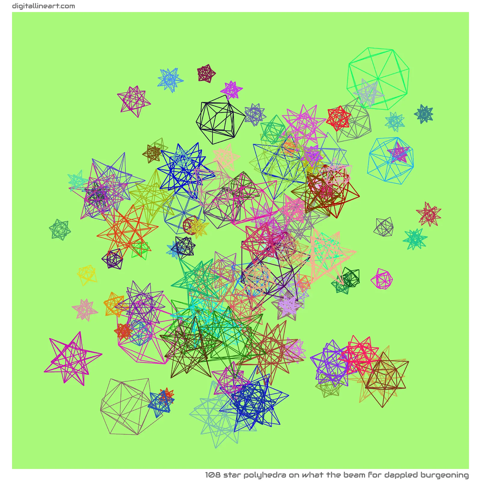 What the Beam for Dappled Burgeoning — Star Polyhedra, 108 elements