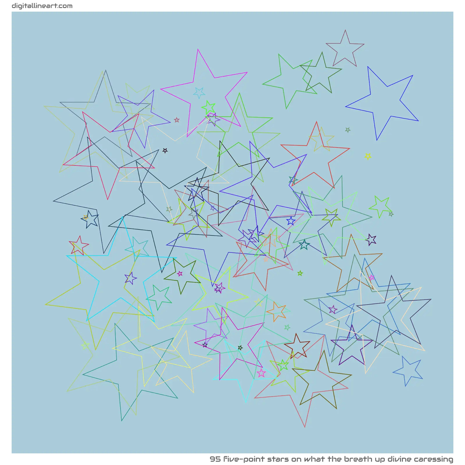 What the Breath up Divine Caressing — 95 five-point stars