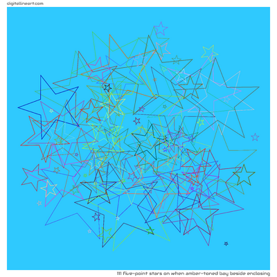 When Amber-toned Bay beside Enclosing — 111 five-point stars