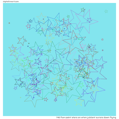 When Jubilant Aurora down Flying — 146 five-point stars