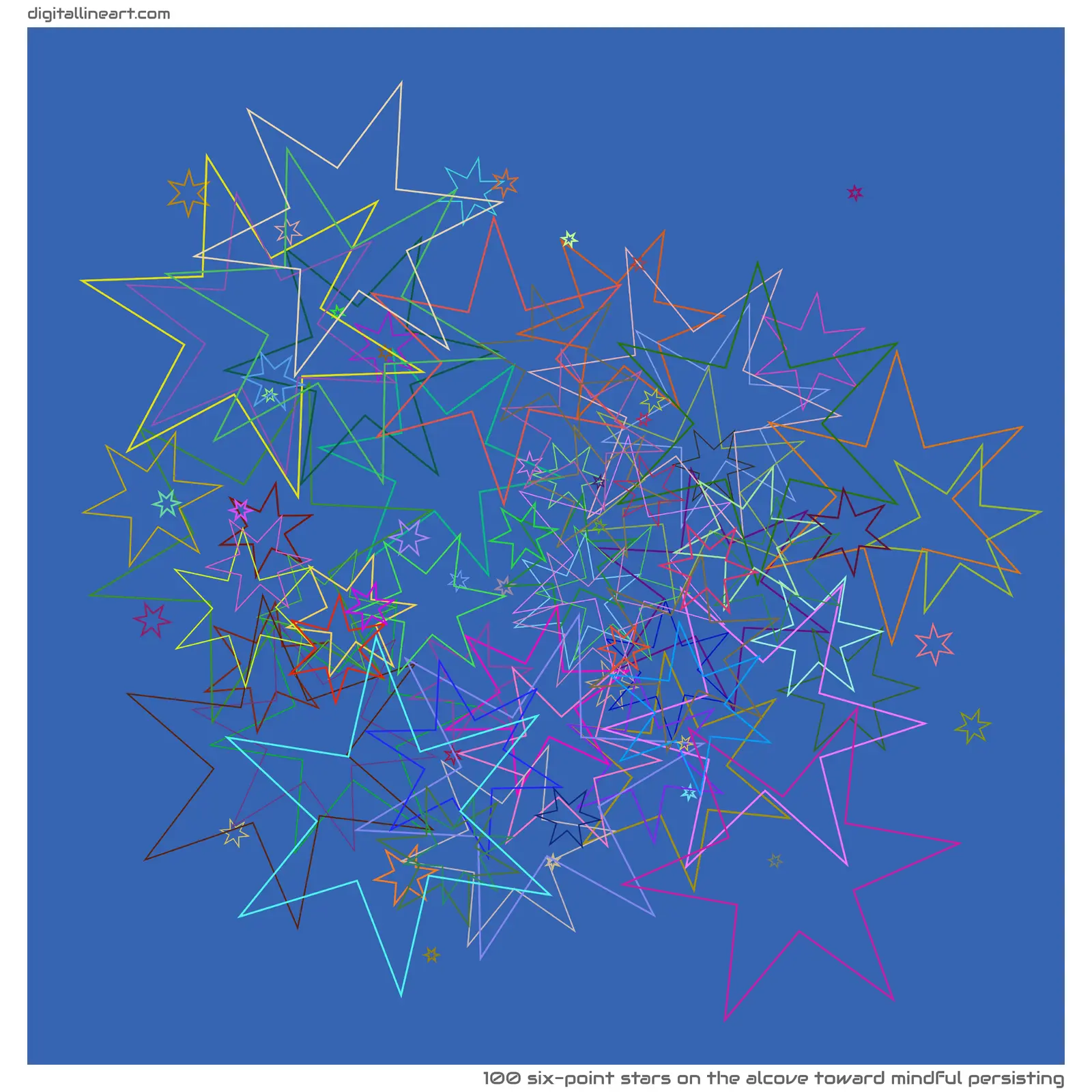 The Alcove toward Mindful Persisting — 100 six-point stars