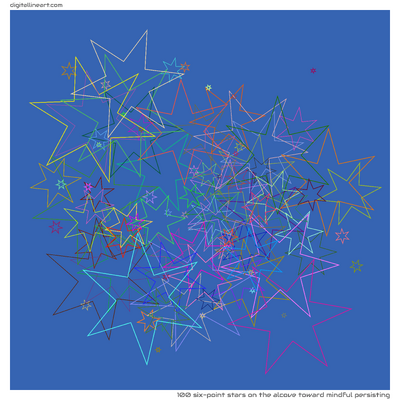 The Alcove toward Mindful Persisting — 100 six-point stars