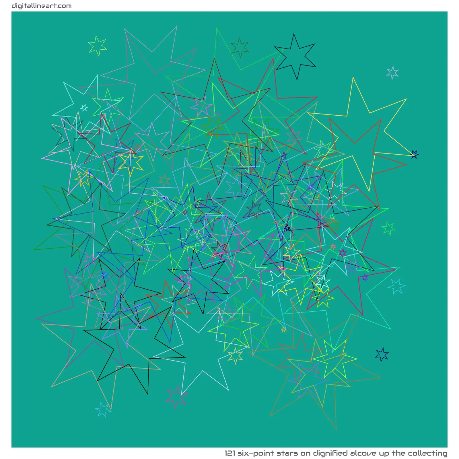 Dignified Alcove up the Collecting — 121 six-point stars