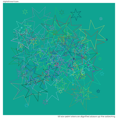 Dignified Alcove up the Collecting — 121 six-point stars