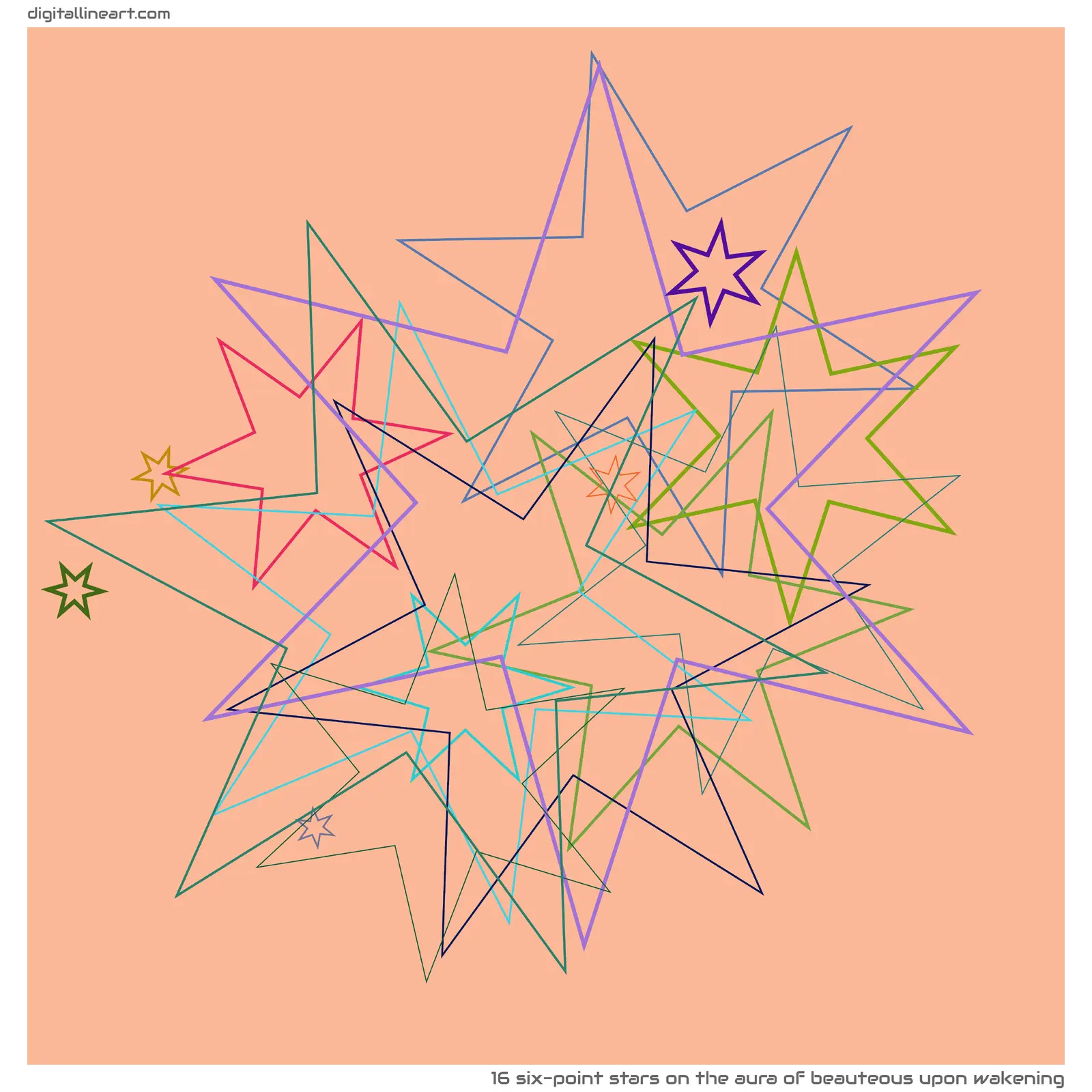 The Aura of Beauteous upon Wakening — 16 six-point stars
