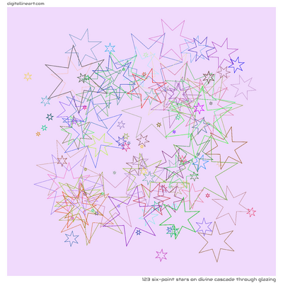 Divine Cascade through Glazing — 123 six-point stars