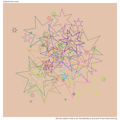 Harmonious Aurora from Heartening — 63 six-point stars