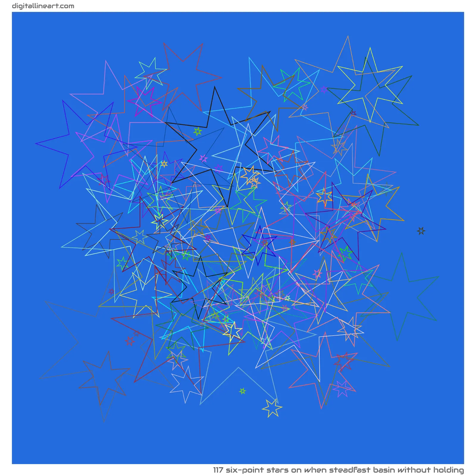 When Steadfast Basin without Holding — 117 six-point stars