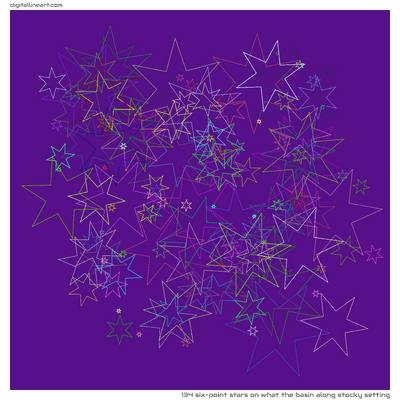 What the Basin along Stocky Setting — 134 six-point stars