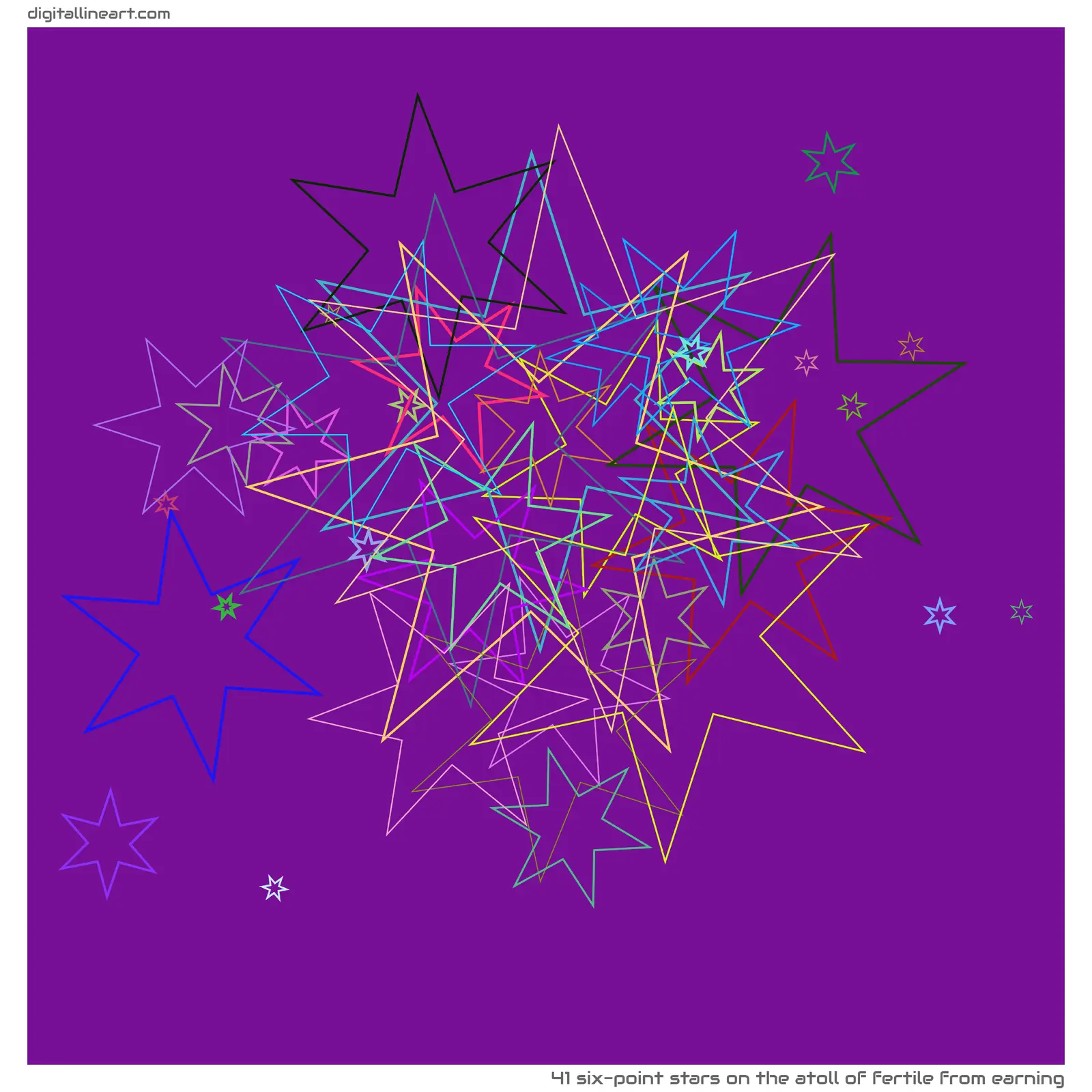 The Atoll of Fertile from Earning — 41 six-point stars