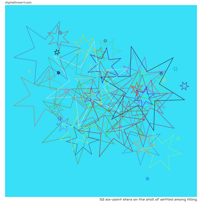 The Atoll of Settled among Tilling — 52 six-point stars