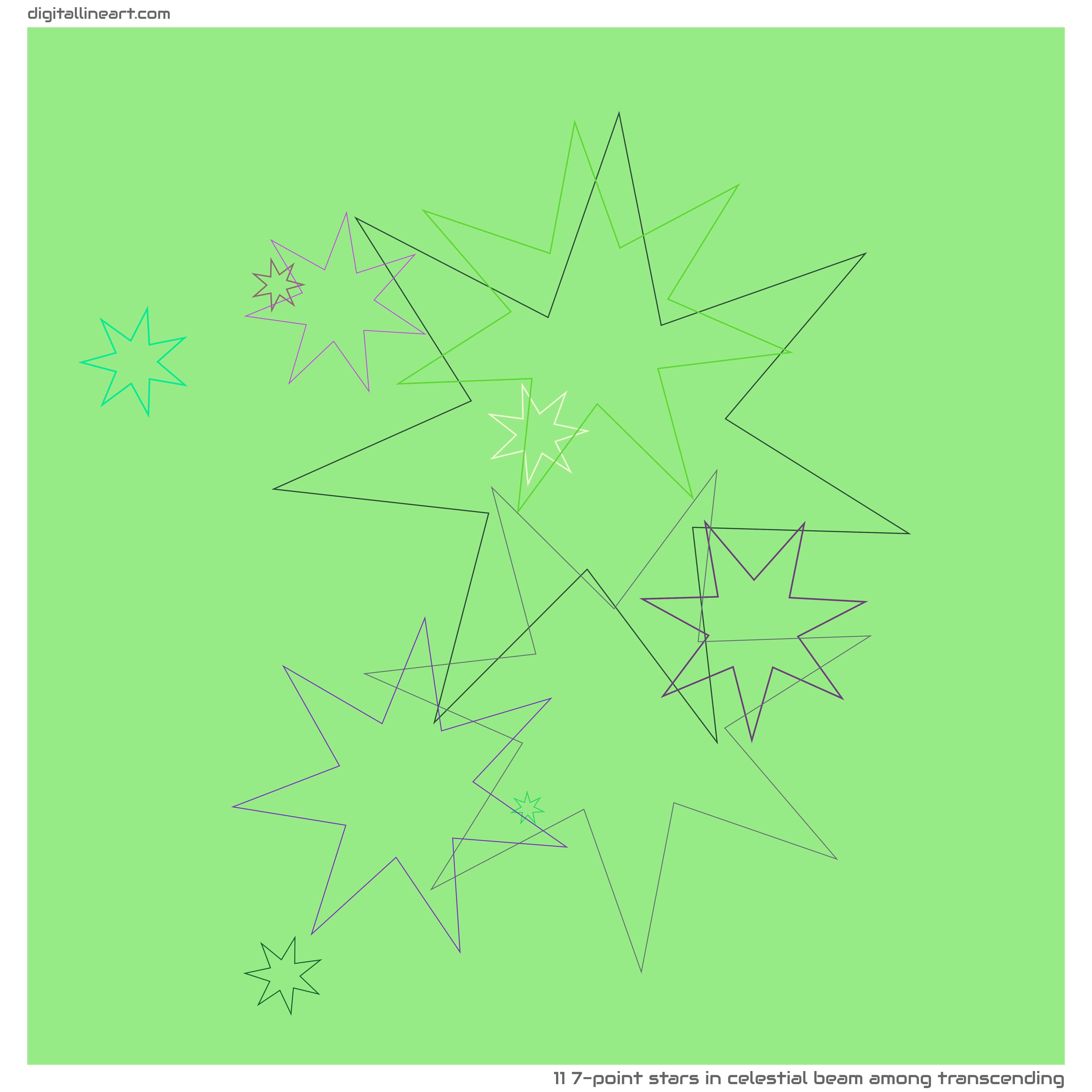 11 Linien in Celestial Beam among Transcending