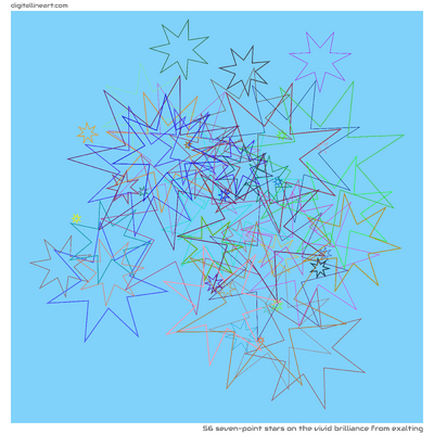 The Vivid Brilliance from Exalting — 56 seven-point stars