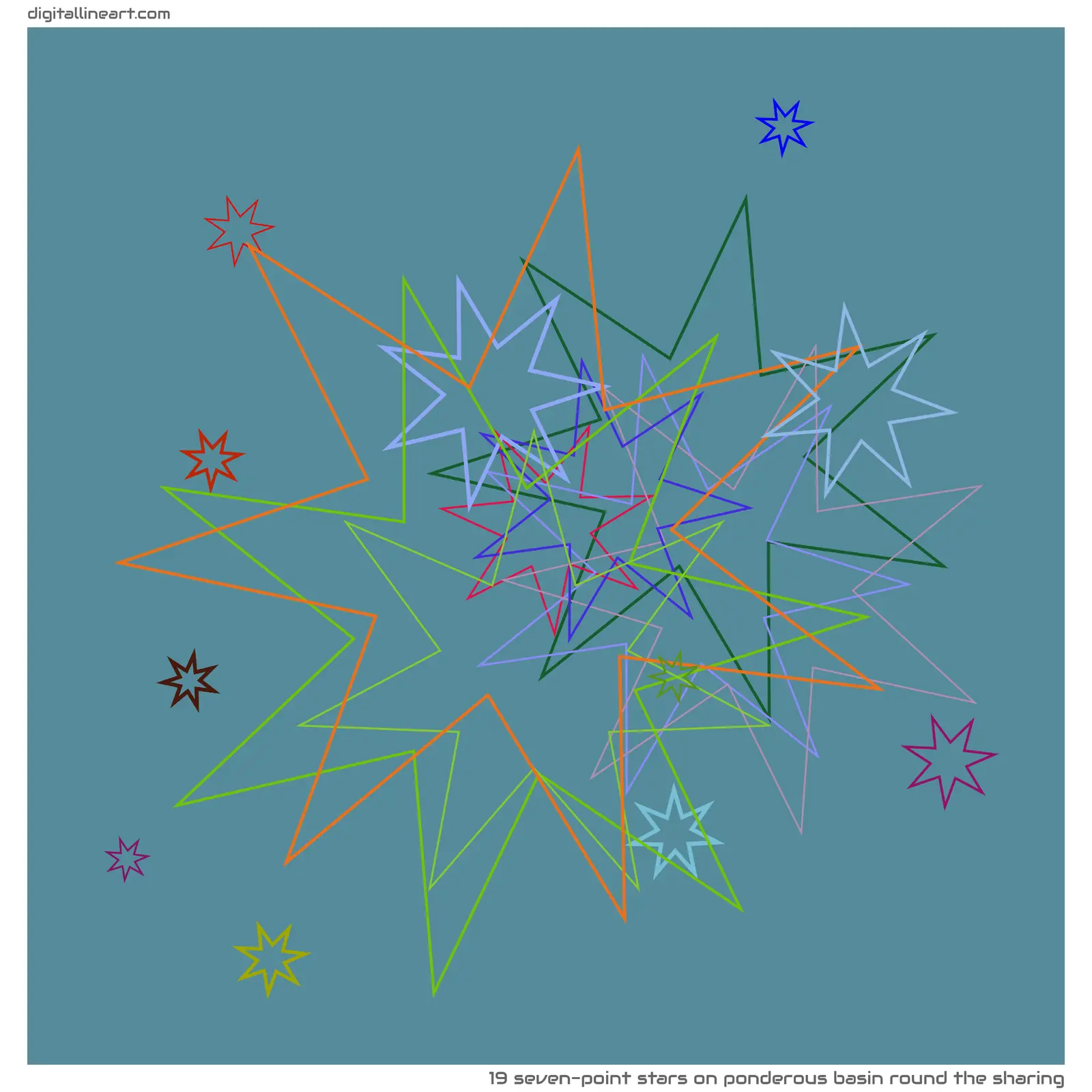Ponderous Basin round the Sharing — 19 seven-point stars