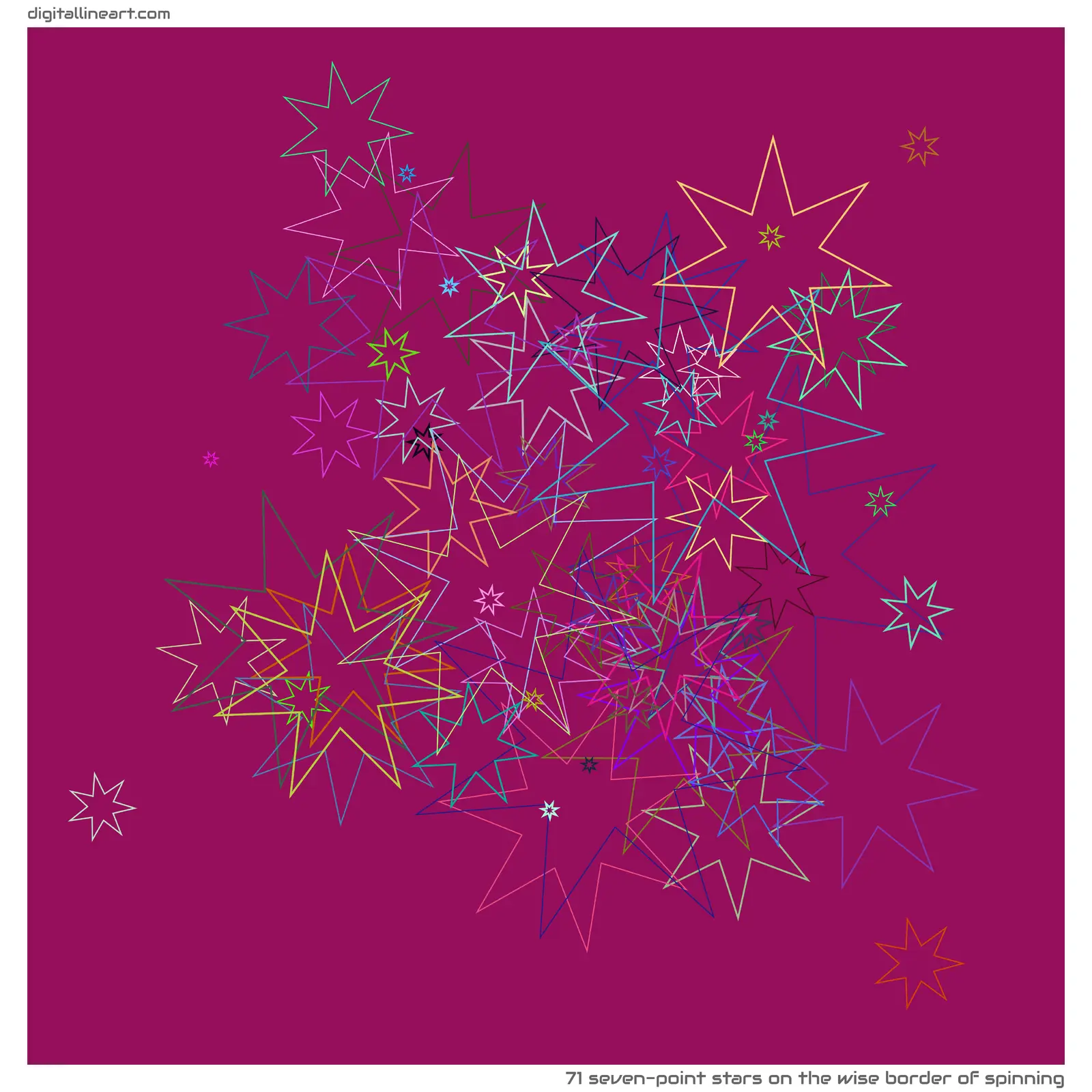 The Wise Border of Spinning — 71 seven-point stars