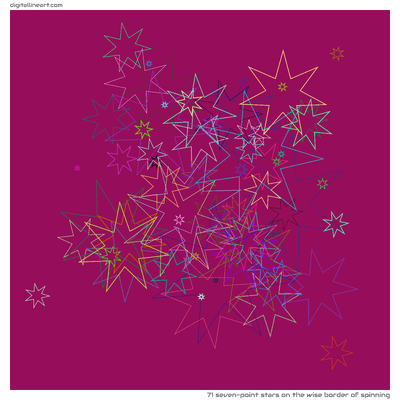 The Wise Border of Spinning — 71 seven-point stars