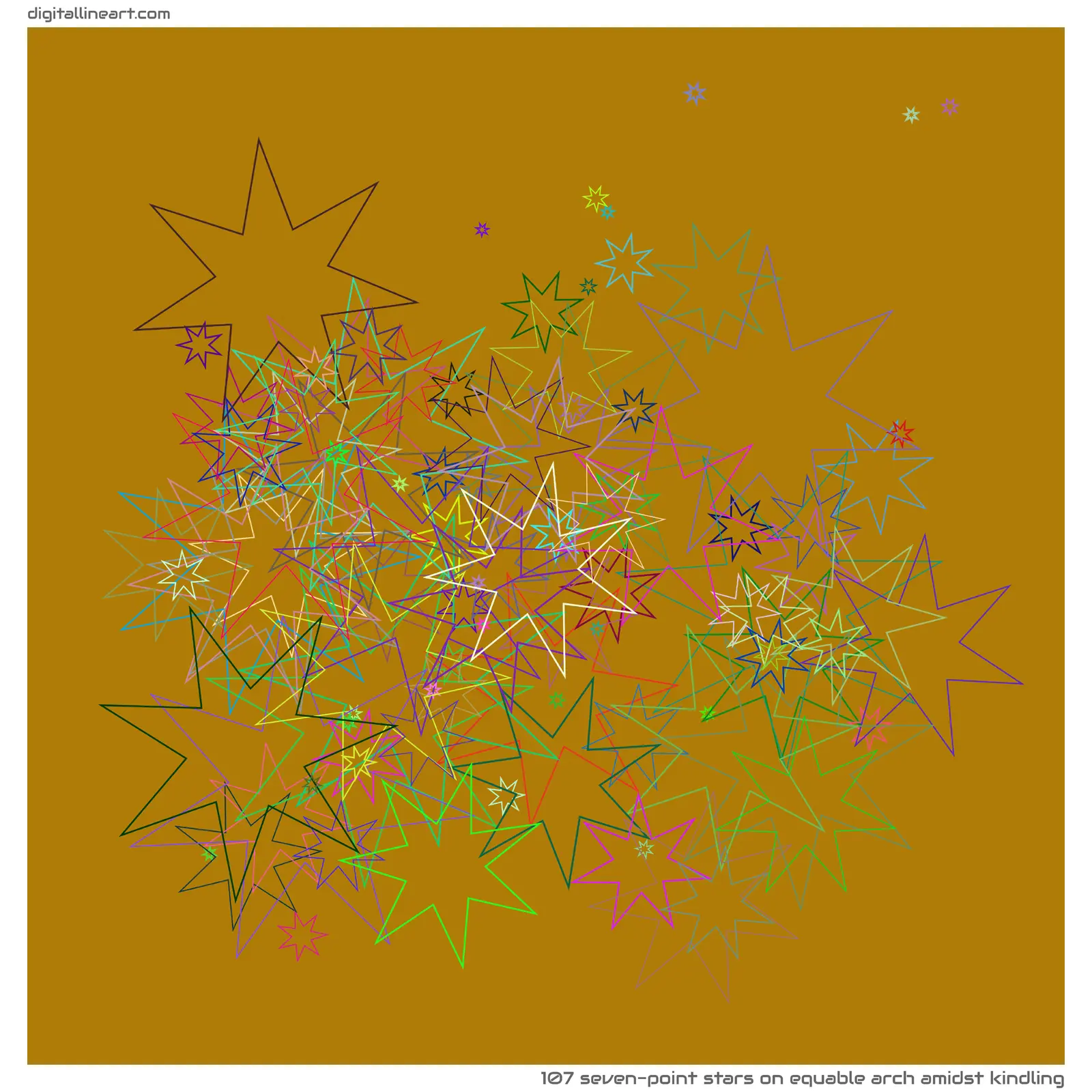 Equable Arch amidst Kindling — 107 seven-point stars