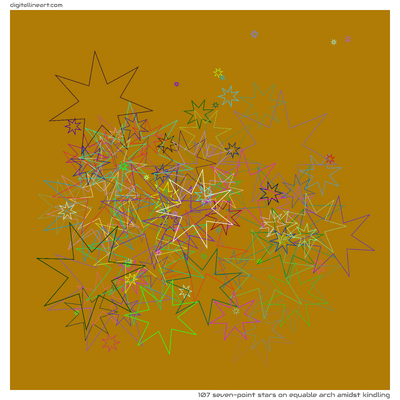 Equable Arch amidst Kindling — 107 seven-point stars