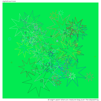 Resolute Bog over the Depositing — 81 eight-point stars