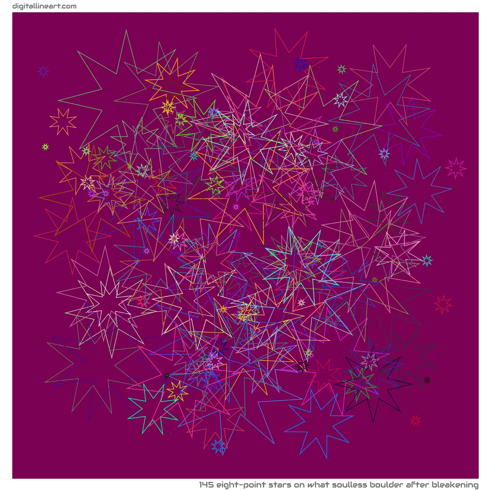 What Soulless Boulder after Bleakening — 145 eight-point stars
