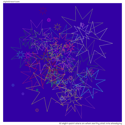 When Earthy Atoll into Steadying — 61 eight-point stars