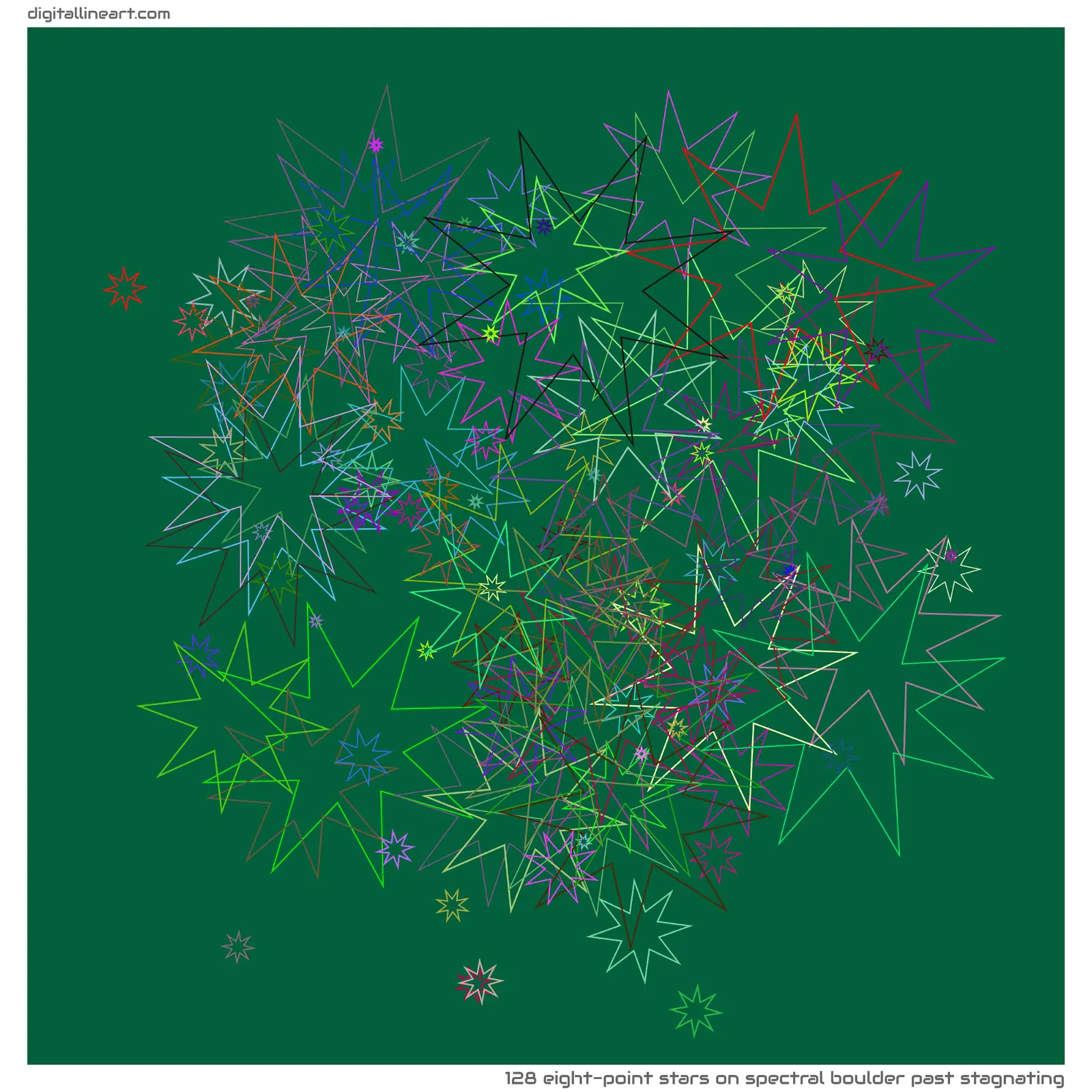 Spectral Boulder past Stagnating — 128 eight-point stars