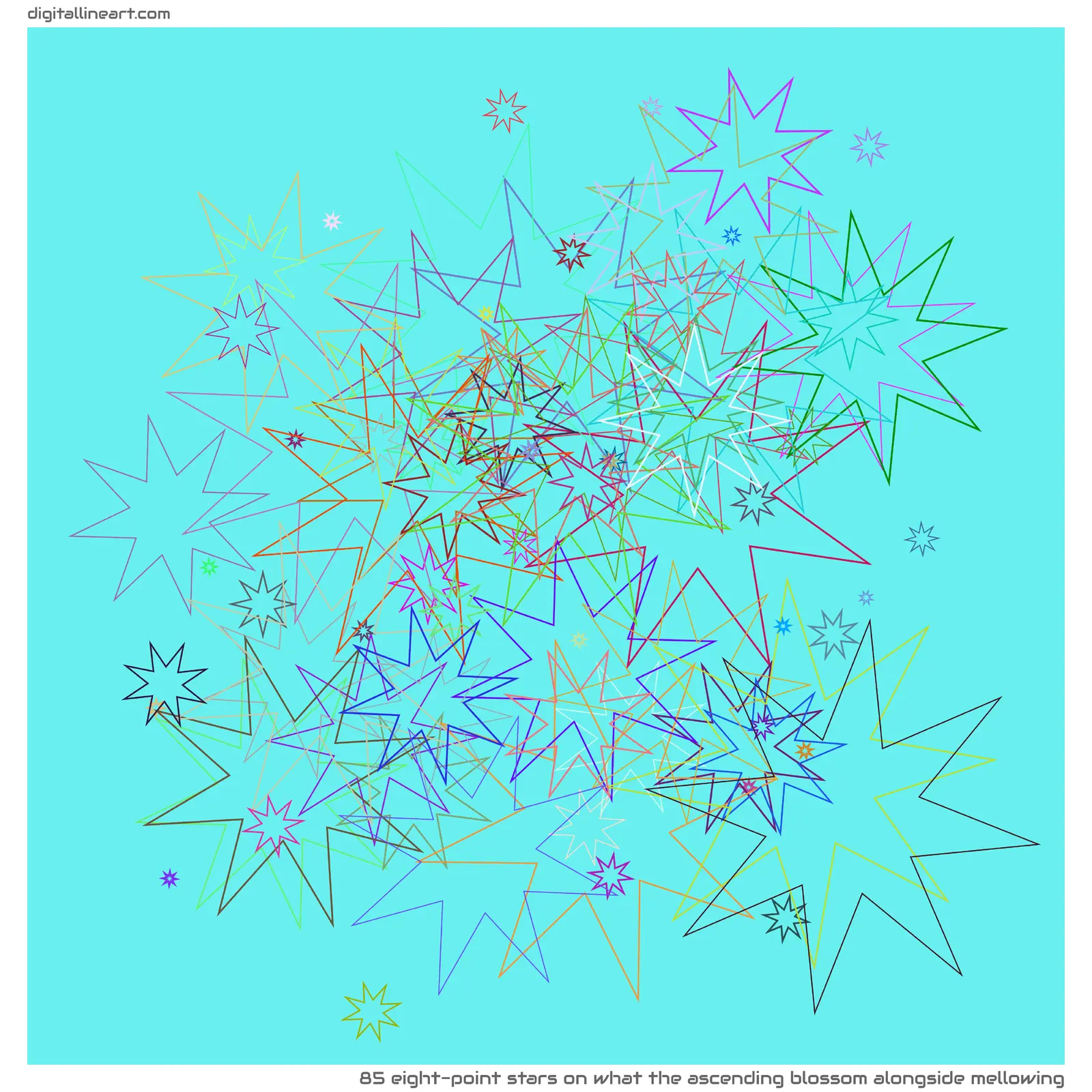 What the Ascending Blossom alongside Mellowing — 85 eight-point stars