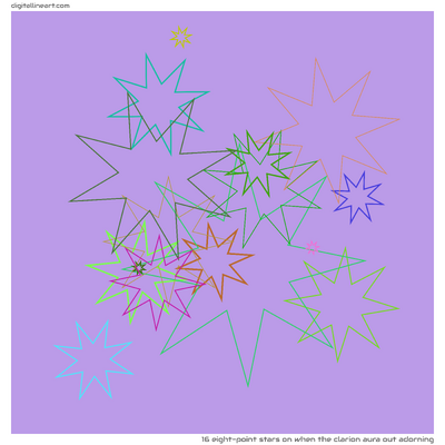 When the Clarion Aura out Adorning — 16 eight-point stars