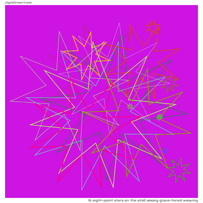 The Atoll among Grave-toned Weaving — 16 eight-point stars