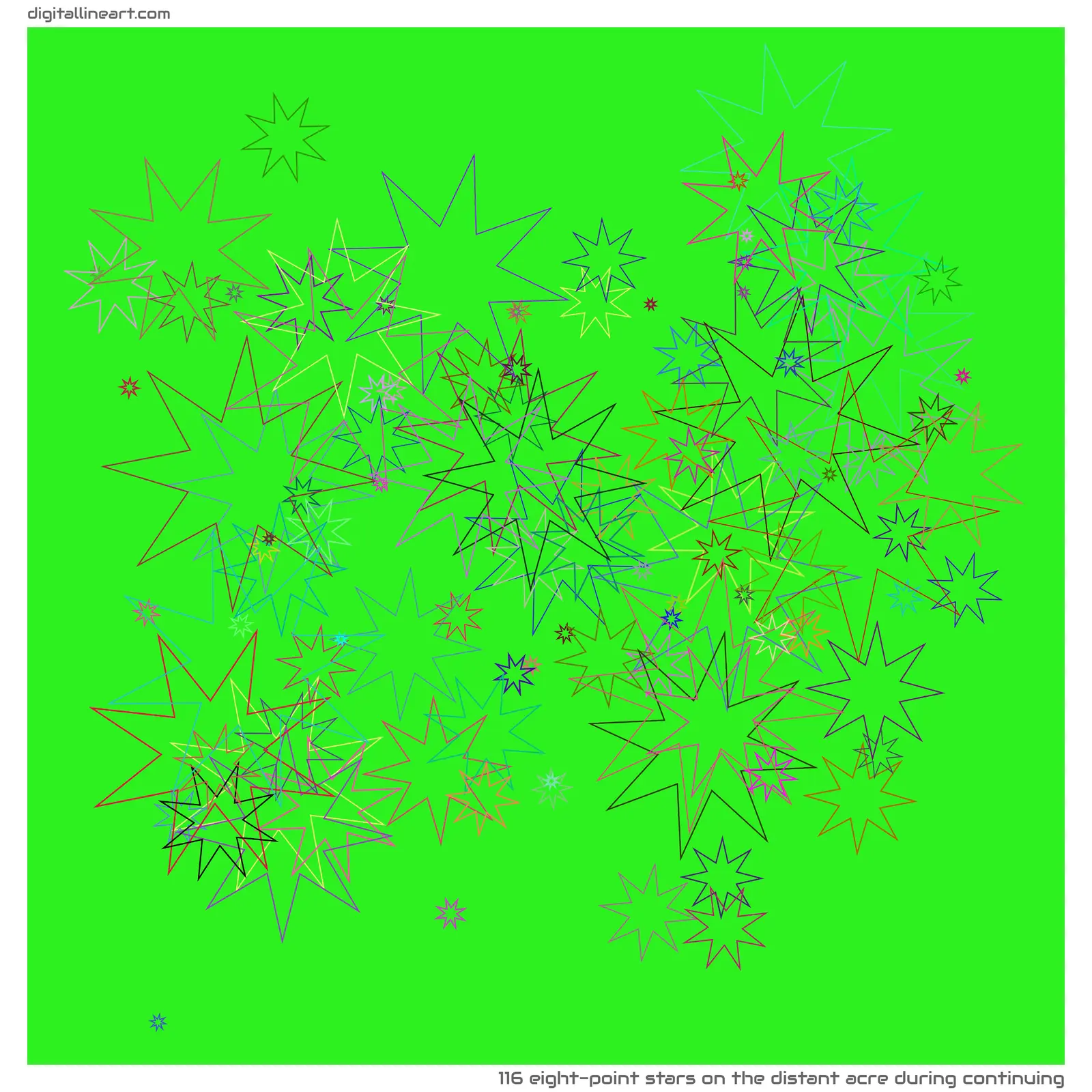 The Distant Acre During Continuing — 116 eight-point stars
