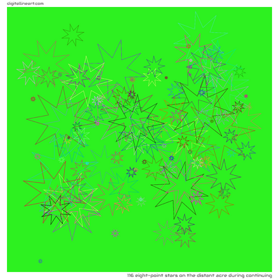 The Distant Acre During Continuing — 116 eight-point stars