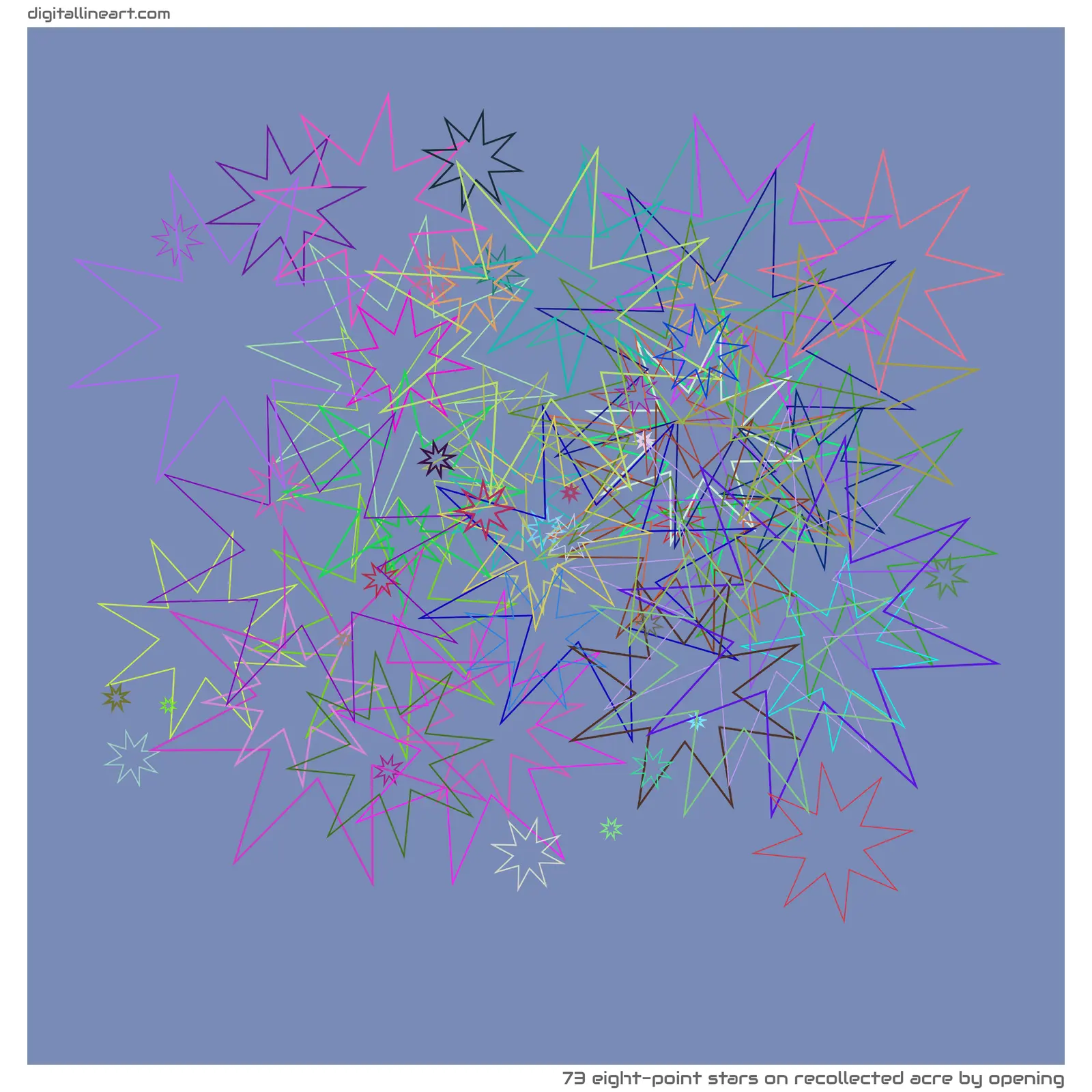 Recollected Acre by Opening — 73 eight-point stars