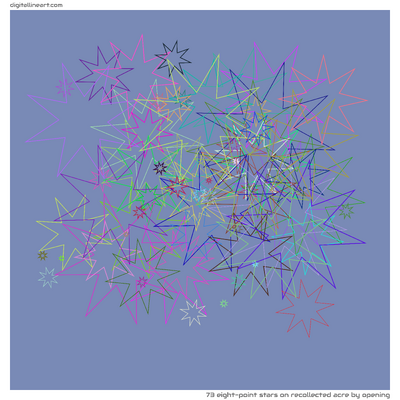 Recollected Acre by Opening — 73 eight-point stars
