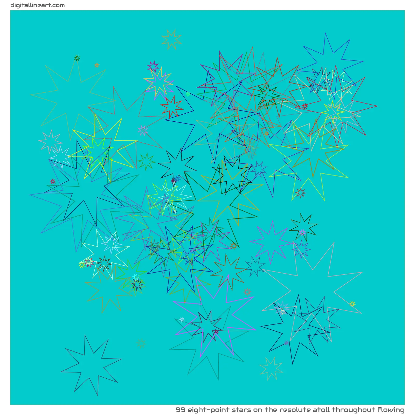 The Resolute Atoll throughout Flowing — 99 eight-point stars