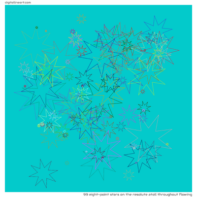 The Resolute Atoll throughout Flowing — 99 eight-point stars