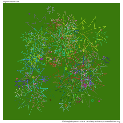 Deep Cairn upon Embittering — 126 eight-point stars