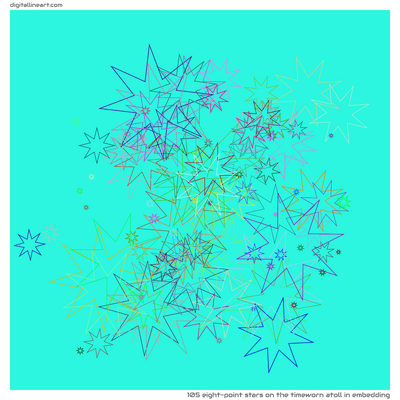 The Timeworn Atoll in Embedding — 105 eight-point stars