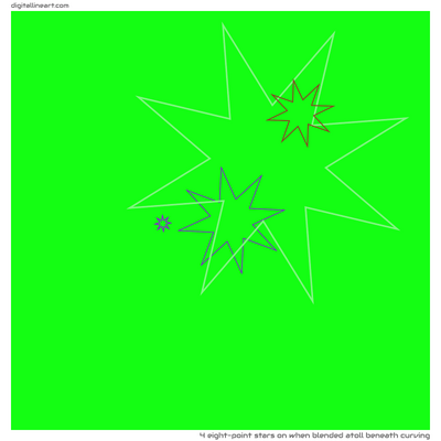 When Blended Atoll beneath Curving — 4 eight-point stars