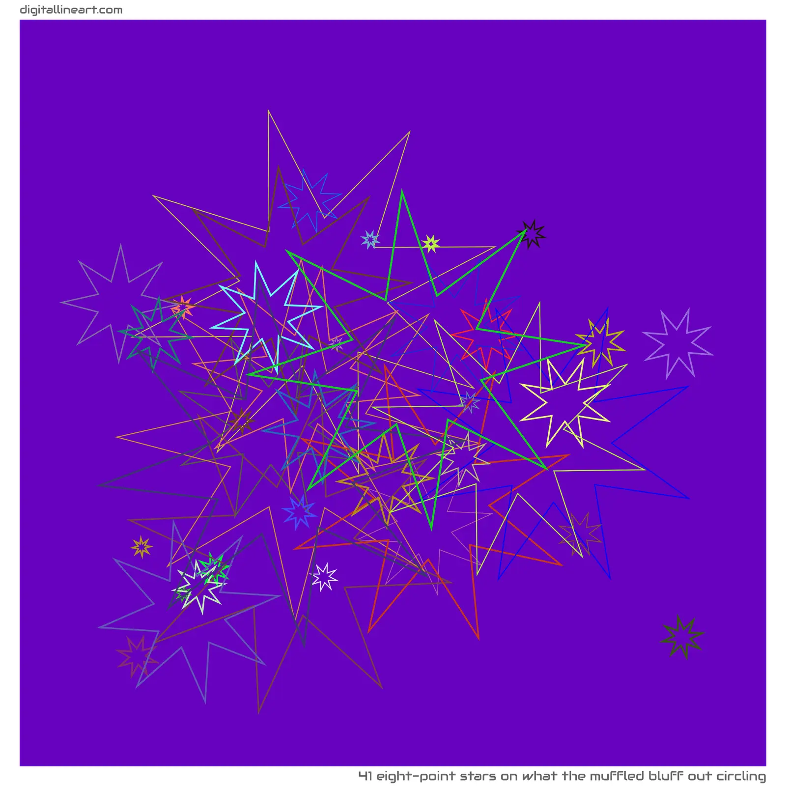 What the Muffled Bluff out Circling — 41 eight-point stars