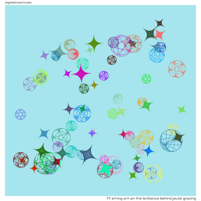 The Brilliance behind Jovial Gracing — String Art, 77 elements